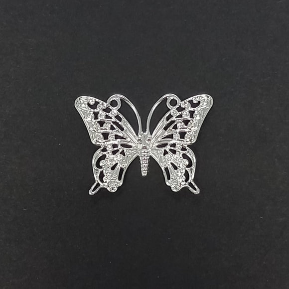 More Silver Arched Butterflies 35mm (Pack of 10)