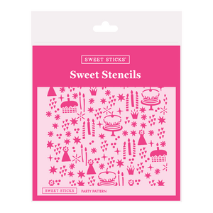 Sweet Sticks Birthday Party pattern stencil