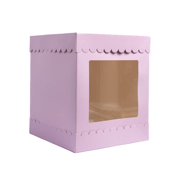 Papyrus & co Scalloped Cake Box 10 x 10 x 12 inch - Pastel Lilac