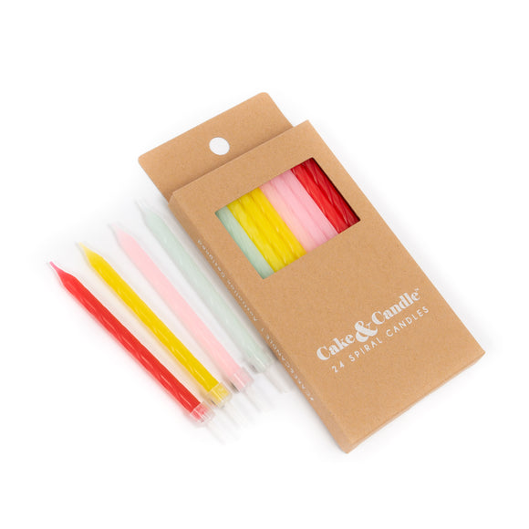 Fun Combo Spiral Candles 8cm (Pack of 24)