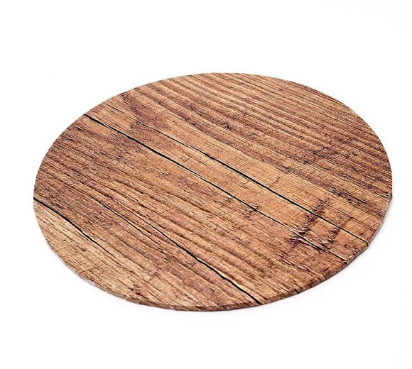 Brown Wood/Timber Effect Round Cake Board 35cm (14 inch)