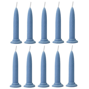 Light Blue Bullet Candles - set of 10