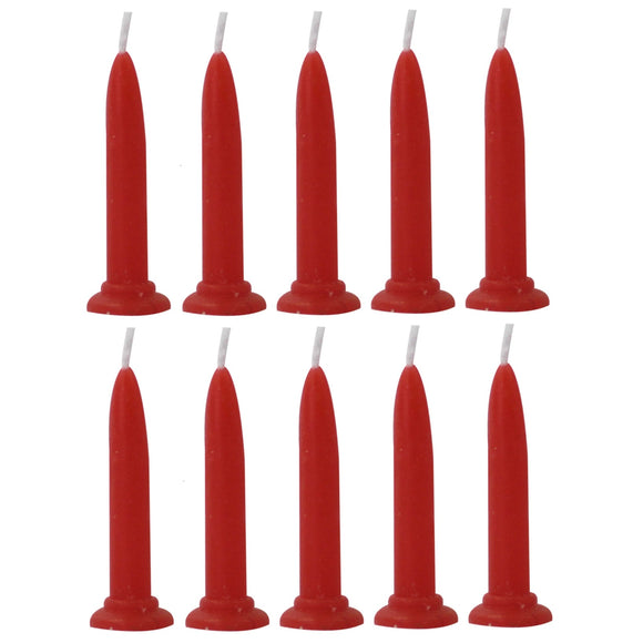 Red Bullet Candles - set of 10