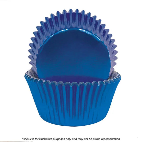 Blue Foil Medium Cupcake Baking Cups - 72 pack