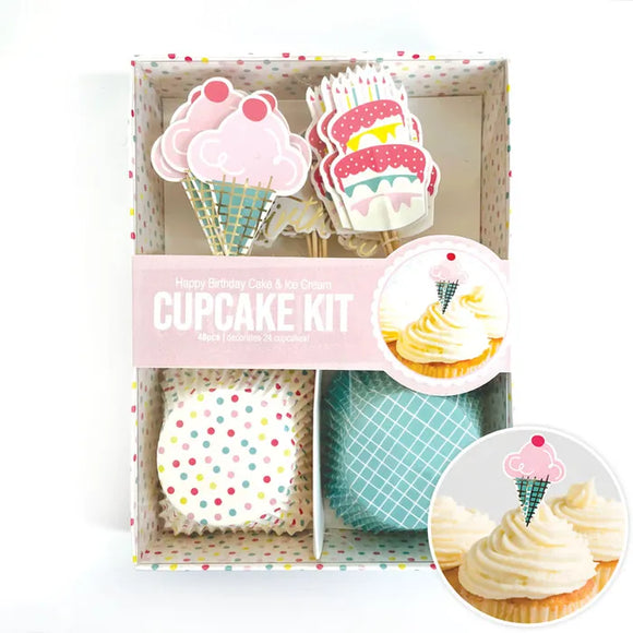 Cupcake Decorating Kit - Cake & Ice Cream - 24 sets