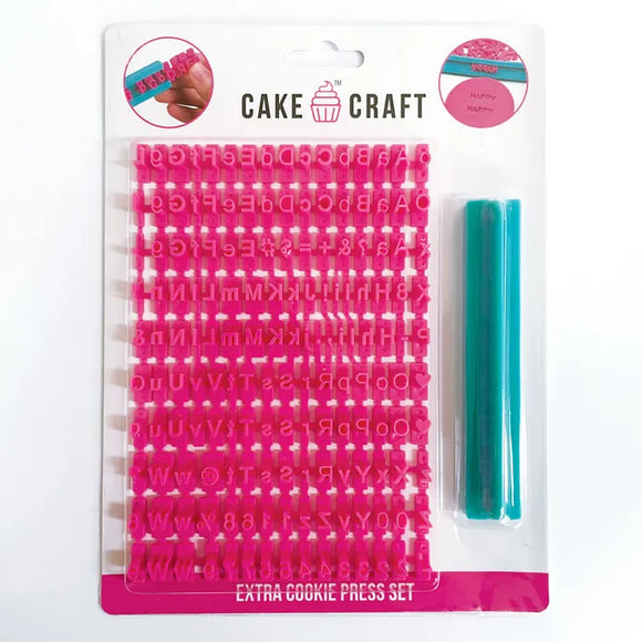Cake Craft Extra Letter & Number Cookie Embosser / Press Set