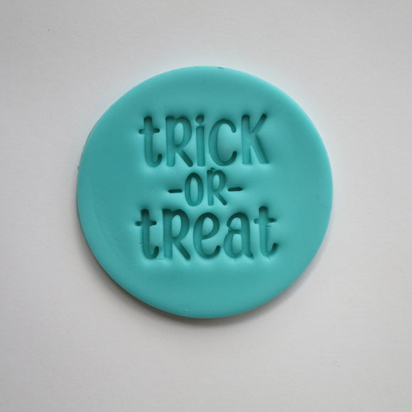 TRICK OR TREAT Halloween fondant embosser / cookie stamp