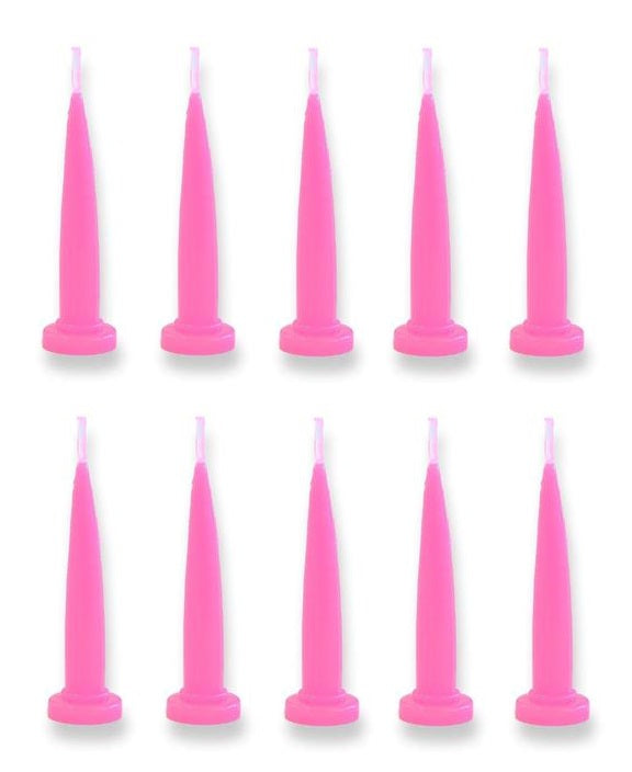 Hot Pink Bullet Candles - set of 10
