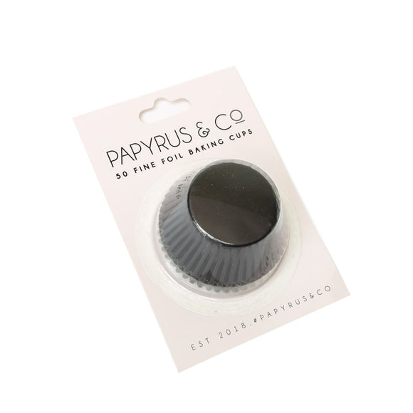 Papyrus & Co Black Foil Standard Cupcake Baking Cups - 50 pack