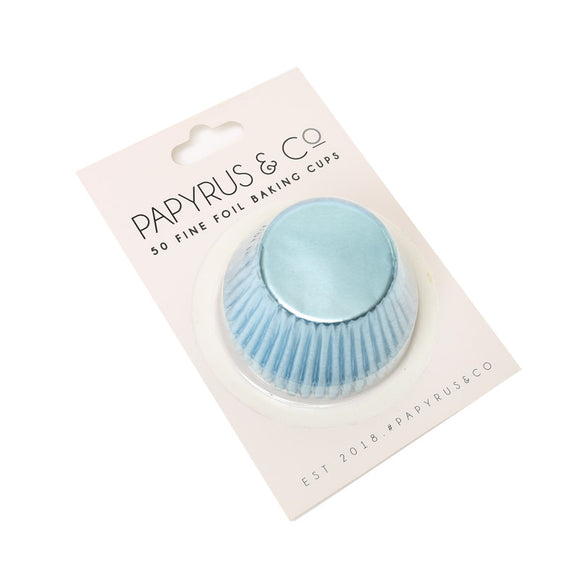 Papyrus & Co Pastel Blue Foil Standard Cupcake Baking Cups - 50 pack