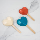Sugar Crafty GEO HEART Popsicle Silicone Mould - 3 cavity