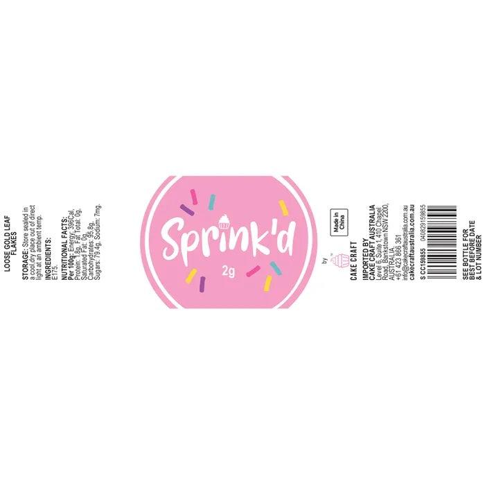 Sprink'd Edible Loose Gold Leaf Flakes 2g