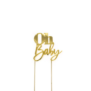 GOLD Metal Cake Topper - OH BABY