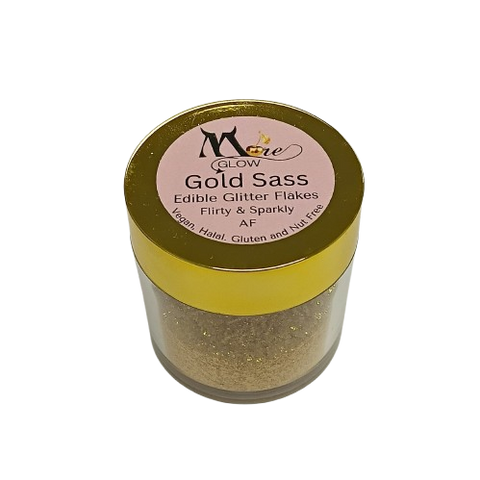 Moreish Cakes More Glow Gold Sass Edible Glitter Flakes 20g