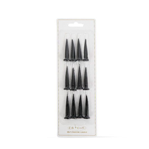 Bullet Candles - Black (12 pack)