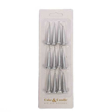 Bullet Candles - Silver (12 pack)