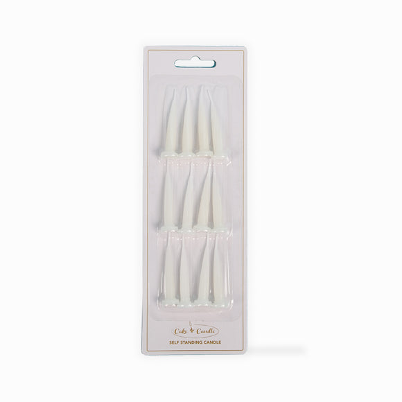 White bullet cake candles - 12 pack