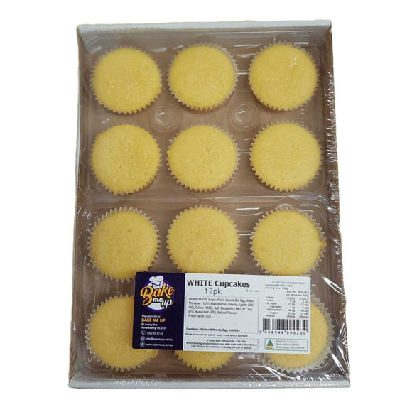 Undecorated White Chocolate Mud cupcakes - 12 pack