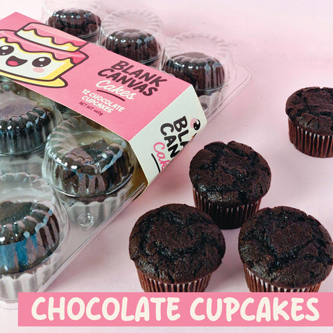 Blank Canvas Undecorated Chocolate Cupcakes - 12 pack