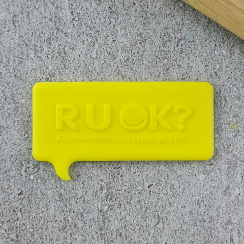 R U OK? speech bubble debosser and cutter set
