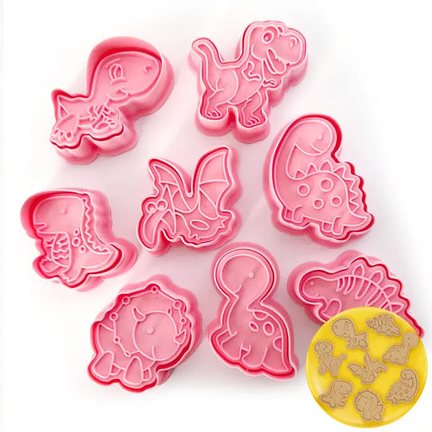 Mini Dinosaur cookie cutter & embosser set