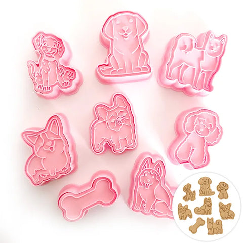 Mini Dogs cookie cutter & embosser set