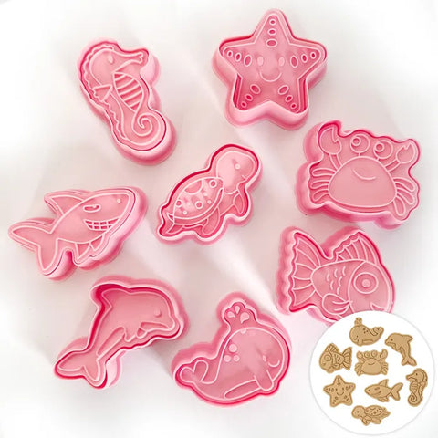 Mini Sealife / Ocean cookie cutter & embosser set