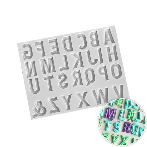 Narrow Block Alphabet Silicone Mould