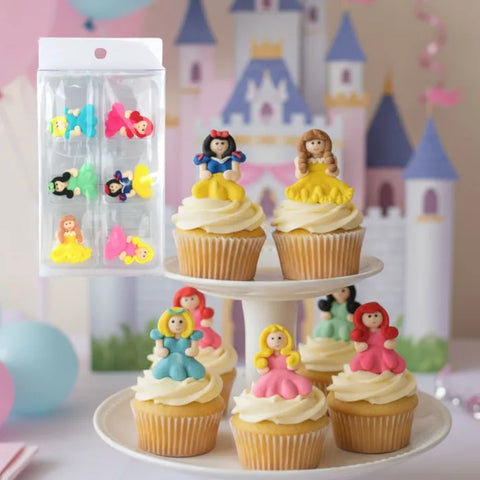 Flat Princess Sugar Decoration (6 pack)
