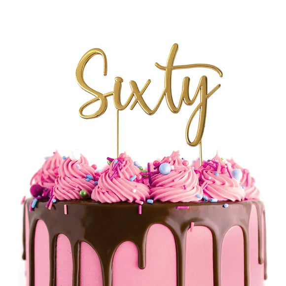 GOLD Metal Cake Topper - Sixty