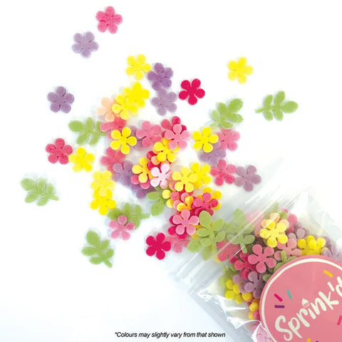 MINI DAISY FLOWER Edible Wafer Paper Sprinkles