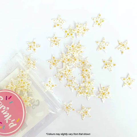 GOLD STARS Edible Wafer Paper Sprinkles