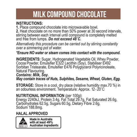 Cake Craft Milk Compound Chocolate Callets 500g