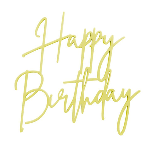 Sweet Cartel Happy Birthday cupcake charm - Yellow