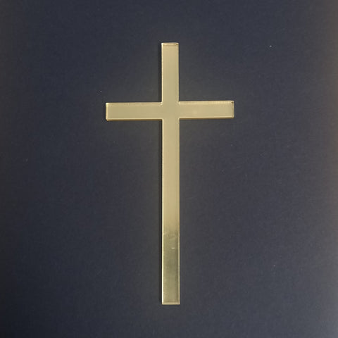 Acrylic Mirror Gold Cross 10cm