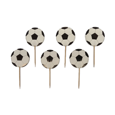 Soccer Football cupcake pick - 12 pack