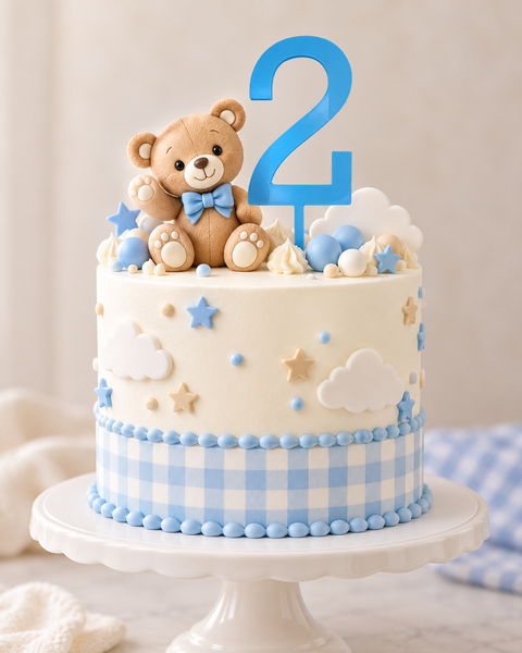 Blue Number cake topper