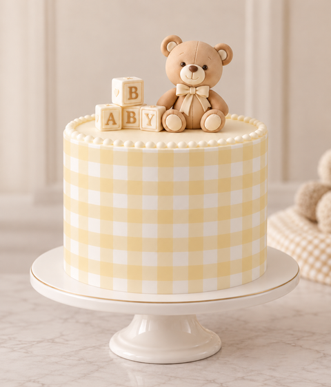Yellow Gingham edible image sheet