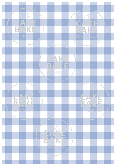 Dark Blue Gingham edible image sheet