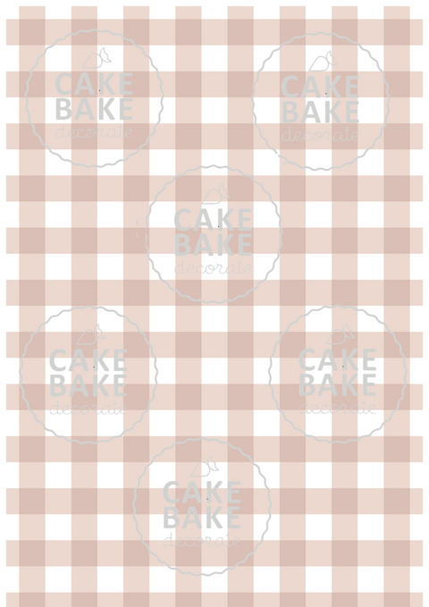 Light Brown Gingham edible image sheet