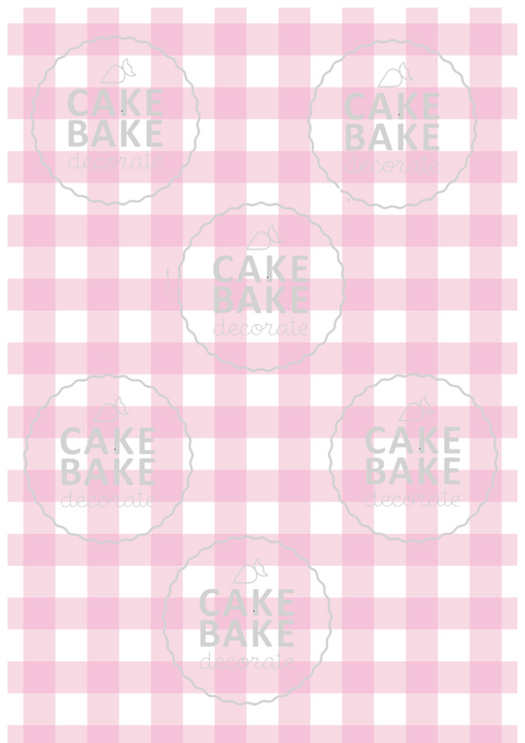 Light Pink Gingham edible image sheet