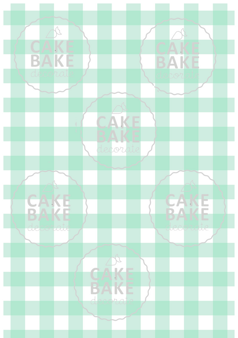 Mint Green Gingham edible image sheet