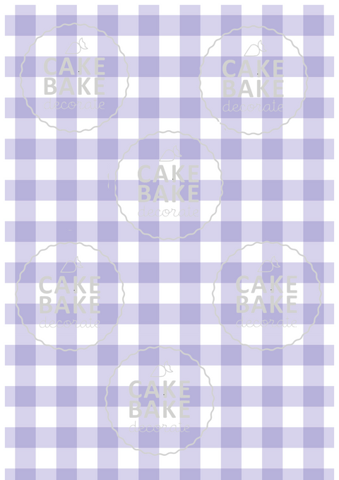 Purple Gingham edible image sheet