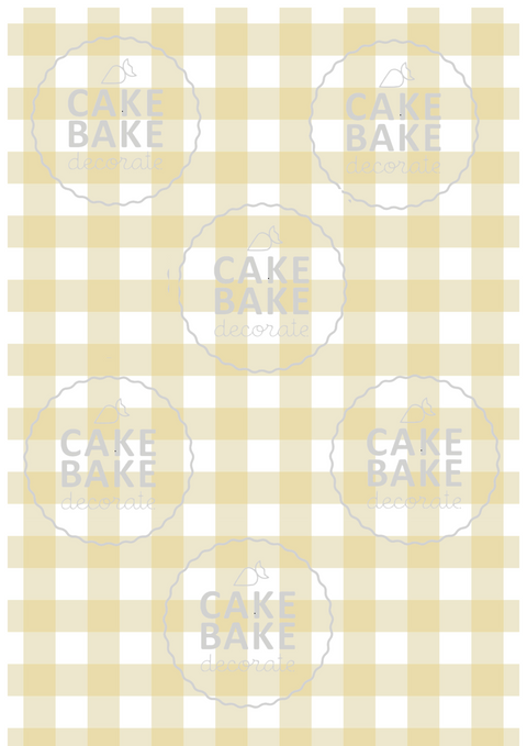 Yellow Gingham edible image sheet