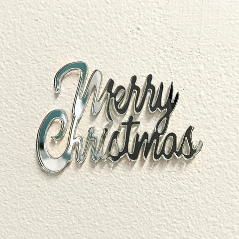 Silver Merry Christmas cake fropper charm