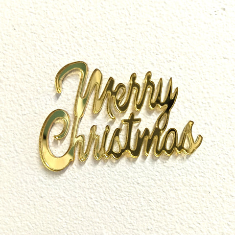 Gold Merry Christmas cake fropper charm