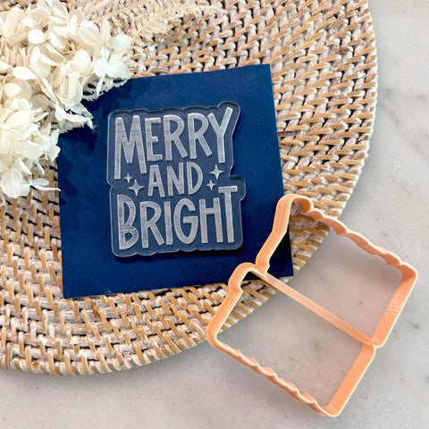 Little Biskut Merry and Bright debosser & cutter set