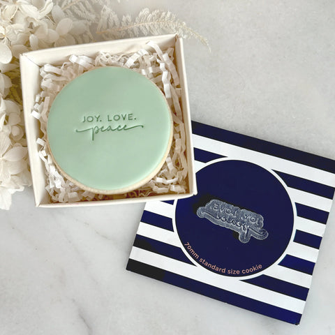 Little Biskut JOY LOVE PEACE Tiny Text Stamp Embosser