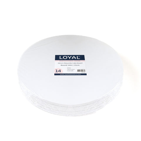 Loyal 10mm White Round Masonite Cake Drum Board 35cm / 14 inch