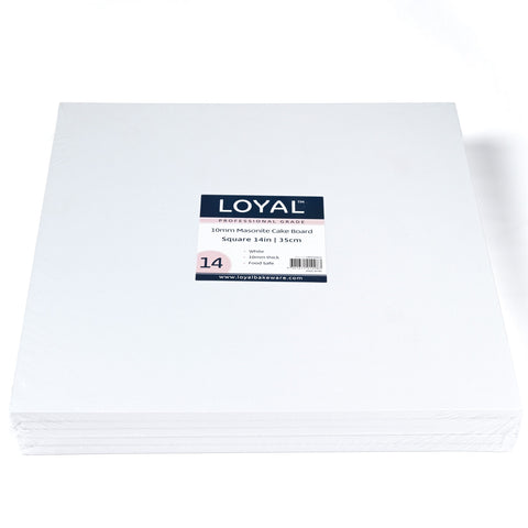 Loyal 10mm White Square Masonite Cake Drum Board 35cm / 14 inch